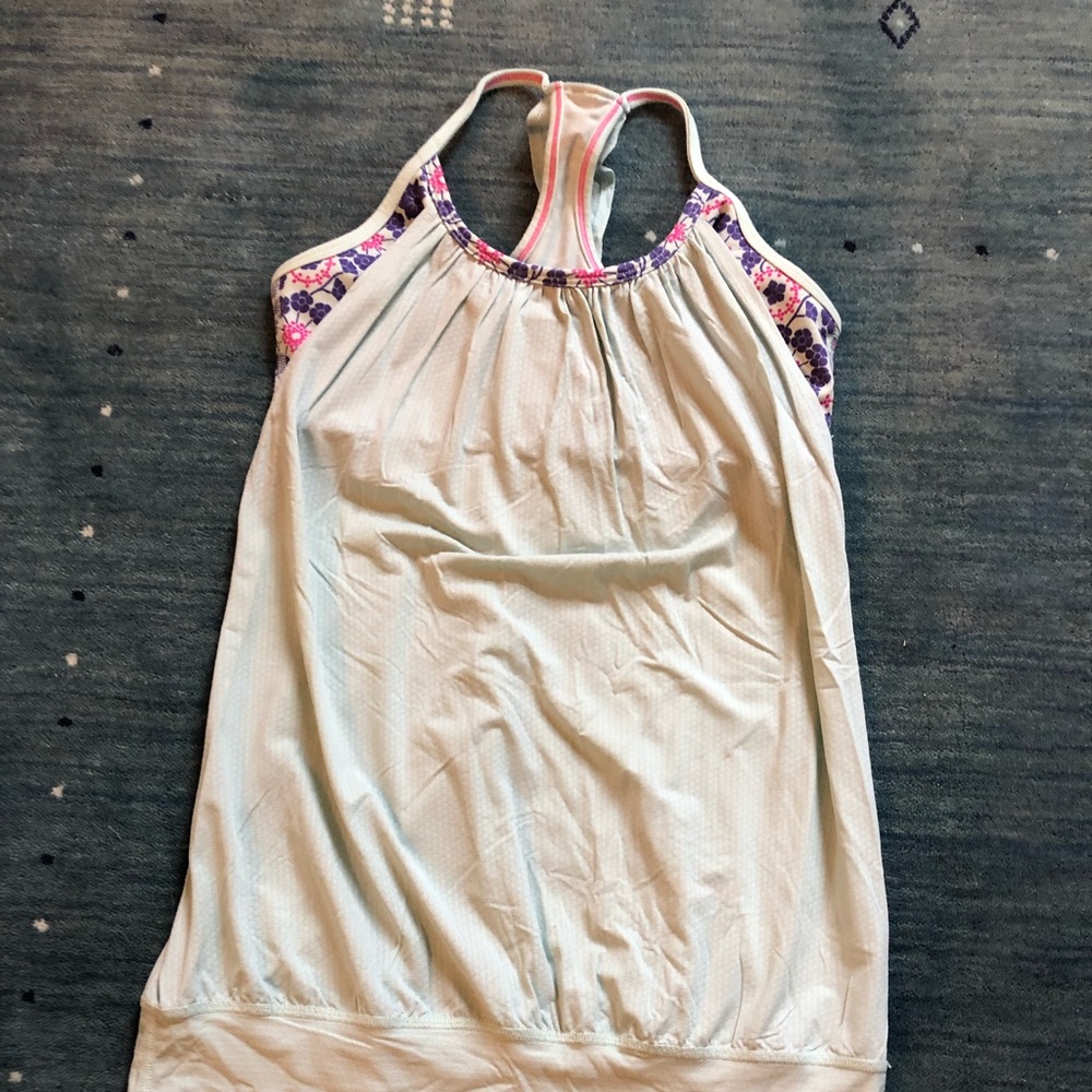 Lululemon tank with attached floral bra